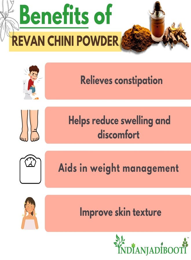 IndianJadiBooti Revand Chini Powder (Himalayan Rhubarb) | 100g | Rheum Emodi Root | Archu/Rewand Chini | Natural Digestive Support & Traditional Tooth Powder Ingredient - Image 3